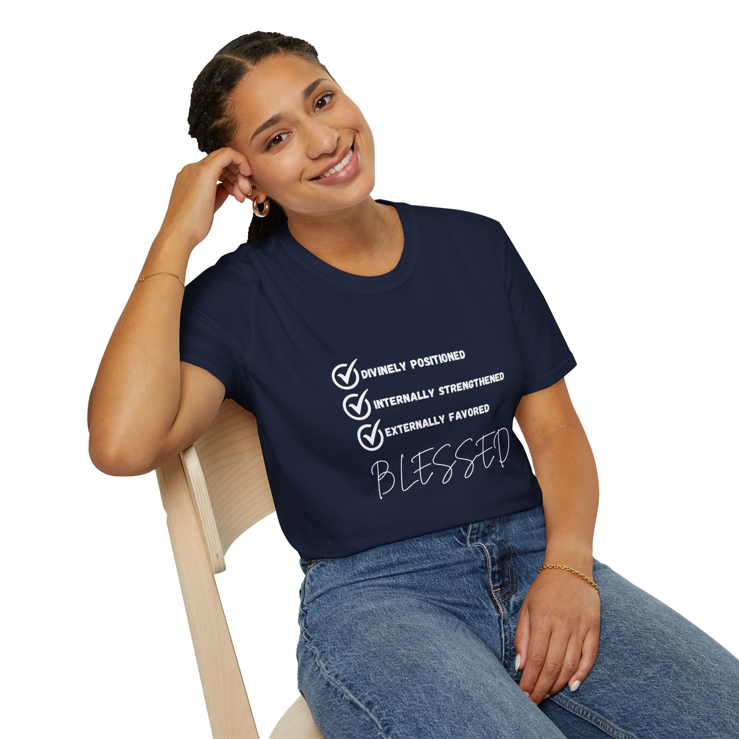 Blessed Unisex Softstyle T-Shirt, Spiritual Apparel, Faith-Based Gift, Casual Wear, Motivational Tee, Positive Vibes Shirt