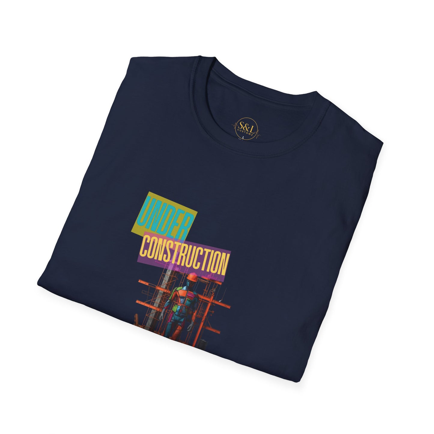 Under Construction Graphic Tee, Unisex Softstyle T-Shirt, Casual Wear, Gift for Construction Workers, Trendy Streetwear, Fun Birthday Gift