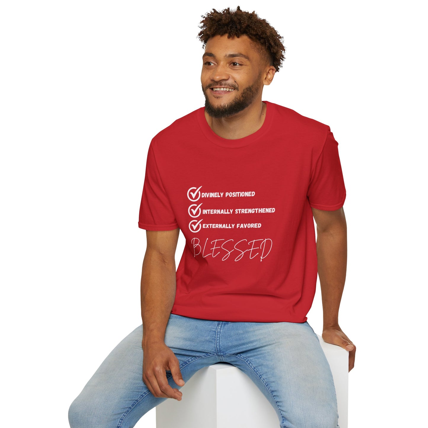 Blessed Unisex Softstyle T-Shirt, Spiritual Apparel, Faith-Based Gift, Casual Wear, Motivational Tee, Positive Vibes Shirt