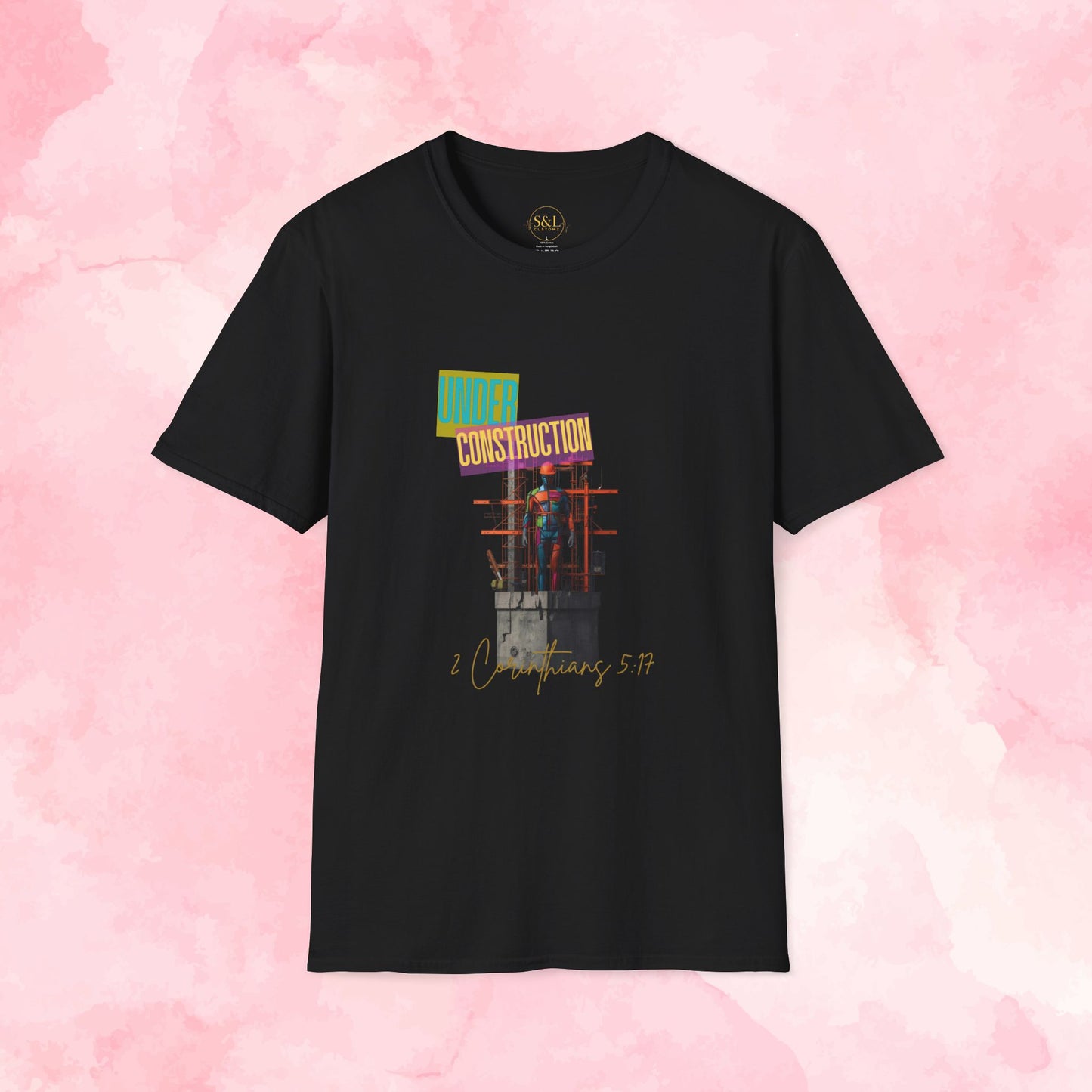 Under Construction Graphic Tee, Unisex Softstyle T-Shirt, Casual Wear, Gift for Construction Workers, Trendy Streetwear, Fun Birthday Gift