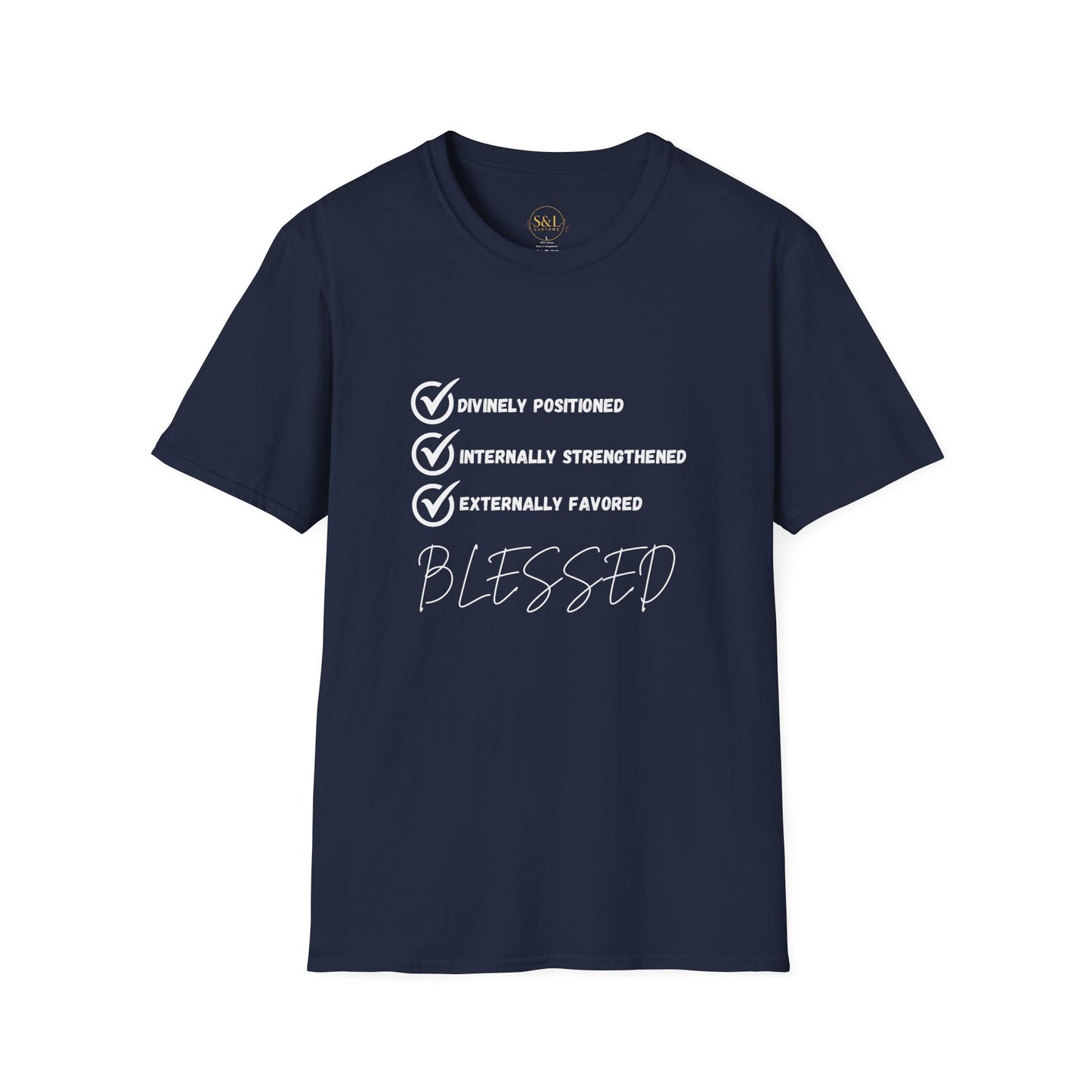 Blessed Unisex Softstyle T-Shirt, Spiritual Apparel, Faith-Based Gift, Casual Wear, Motivational Tee, Positive Vibes Shirt