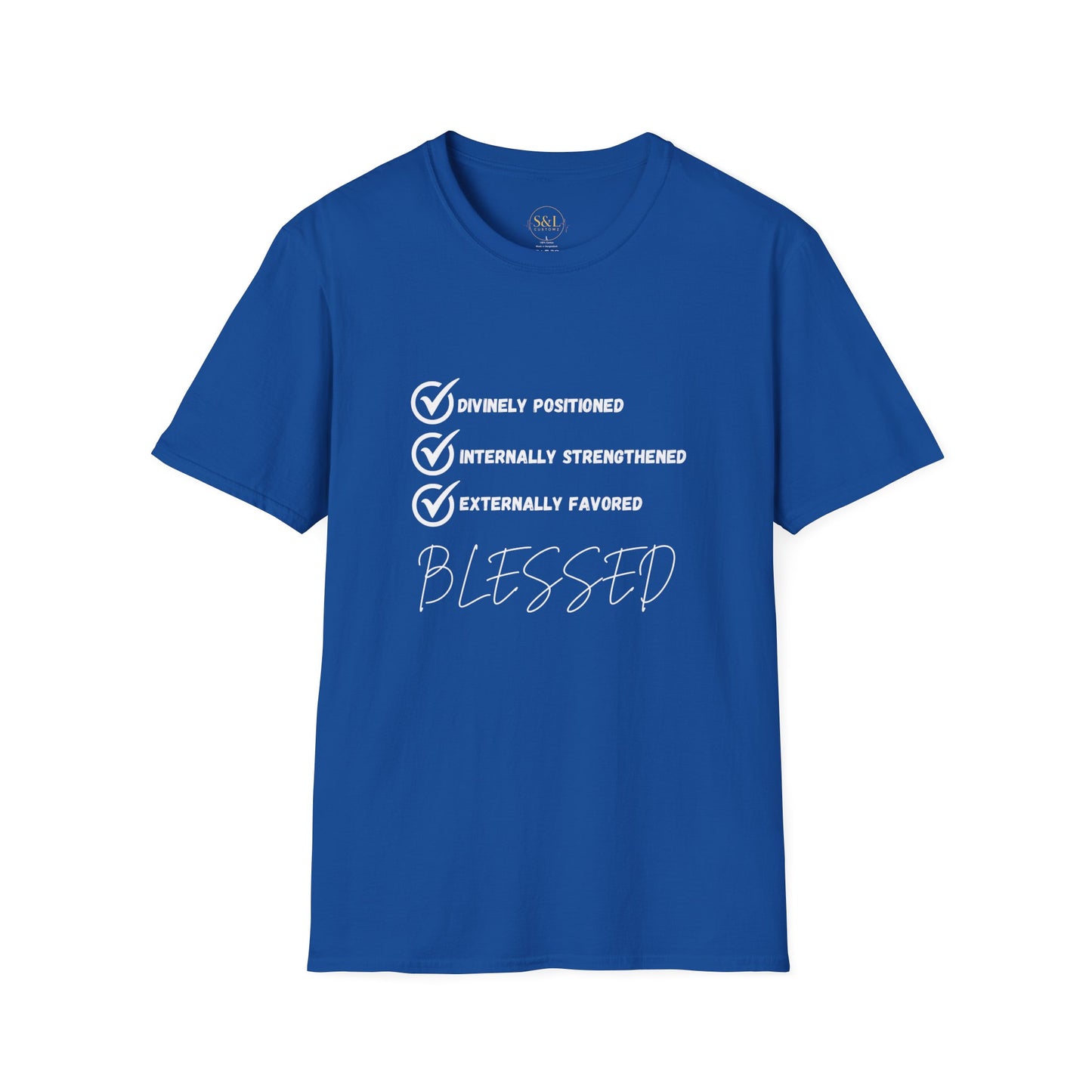Blessed Unisex Softstyle T-Shirt, Spiritual Apparel, Faith-Based Gift, Casual Wear, Motivational Tee, Positive Vibes Shirt