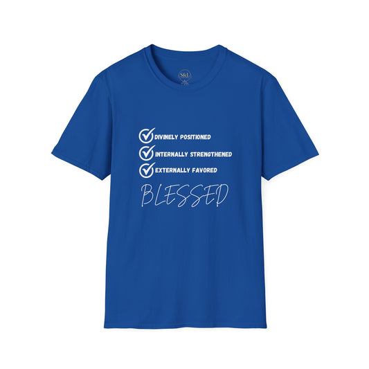 Blessed Unisex Softstyle T-Shirt, Spiritual Apparel, Faith-Based Gift, Casual Wear, Motivational Tee, Positive Vibes Shirt